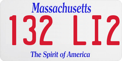 MA license plate 132LI2