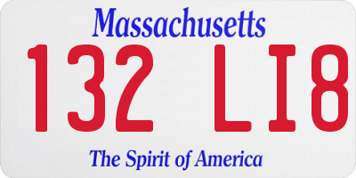 MA license plate 132LI8