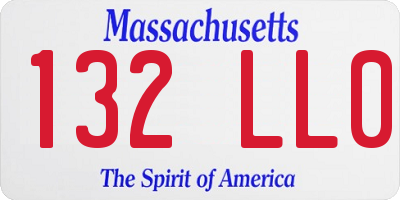 MA license plate 132LL0