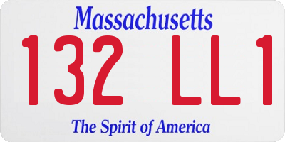 MA license plate 132LL1