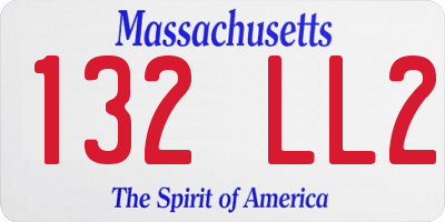 MA license plate 132LL2