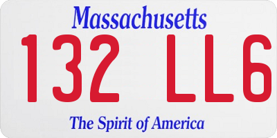 MA license plate 132LL6