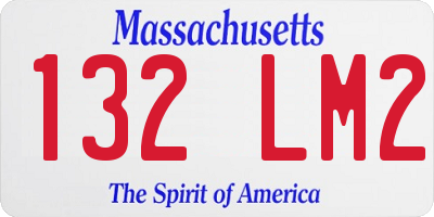 MA license plate 132LM2