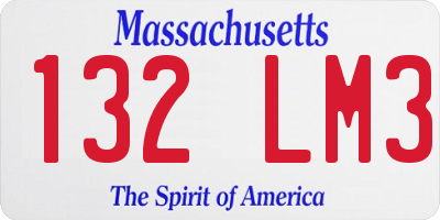 MA license plate 132LM3