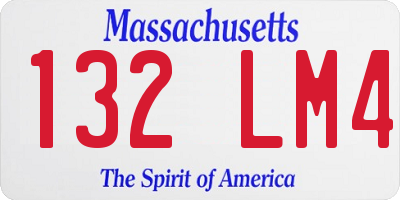 MA license plate 132LM4