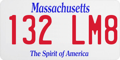 MA license plate 132LM8
