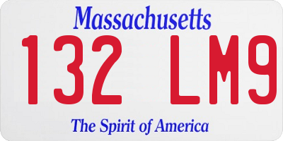 MA license plate 132LM9
