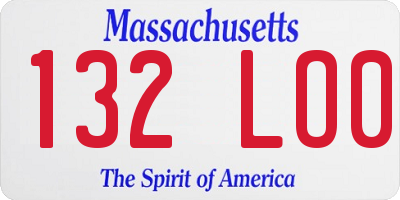 MA license plate 132LO0