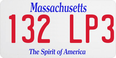 MA license plate 132LP3