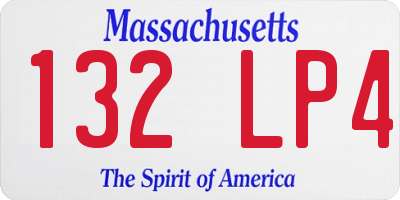 MA license plate 132LP4