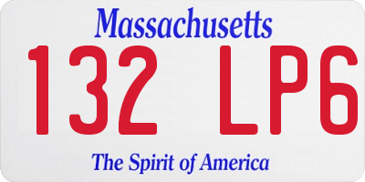 MA license plate 132LP6