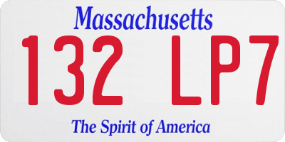 MA license plate 132LP7