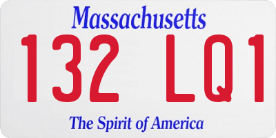MA license plate 132LQ1
