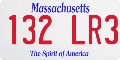 MA license plate 132LR3