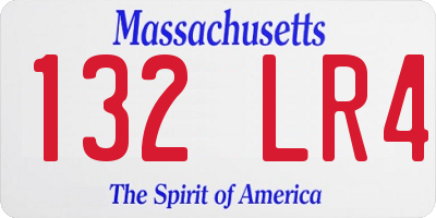 MA license plate 132LR4