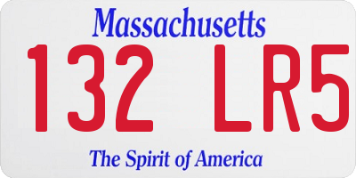 MA license plate 132LR5
