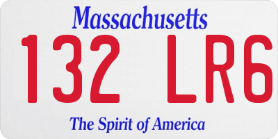 MA license plate 132LR6