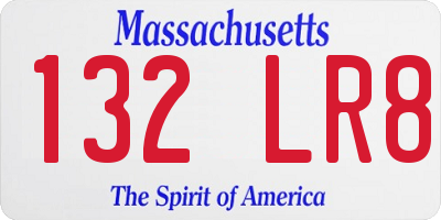 MA license plate 132LR8