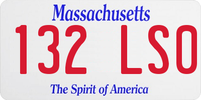 MA license plate 132LS0