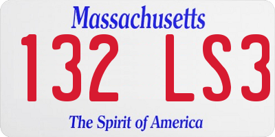 MA license plate 132LS3