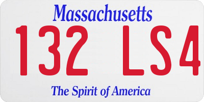 MA license plate 132LS4