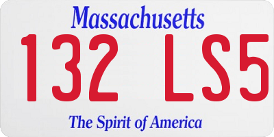 MA license plate 132LS5