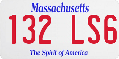 MA license plate 132LS6