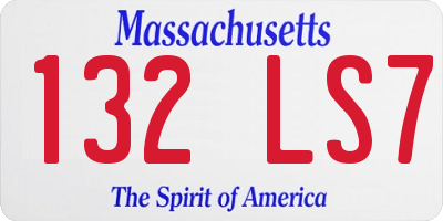 MA license plate 132LS7