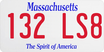 MA license plate 132LS8