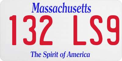 MA license plate 132LS9