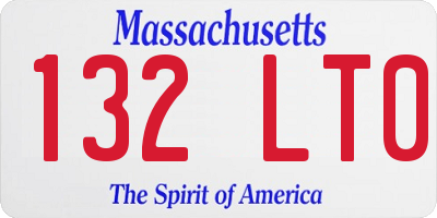 MA license plate 132LT0