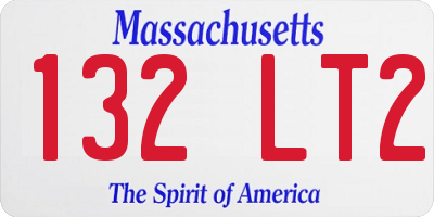 MA license plate 132LT2