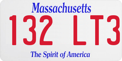 MA license plate 132LT3