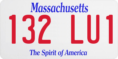 MA license plate 132LU1