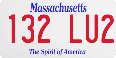 MA license plate 132LU2
