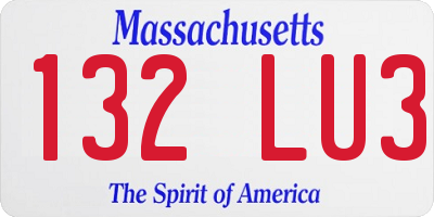 MA license plate 132LU3