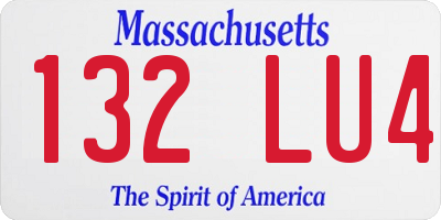 MA license plate 132LU4