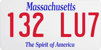 MA license plate 132LU7