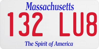 MA license plate 132LU8