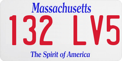 MA license plate 132LV5