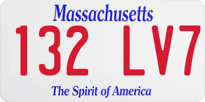MA license plate 132LV7