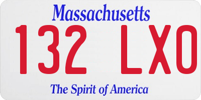 MA license plate 132LX0