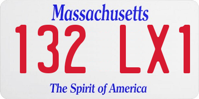 MA license plate 132LX1