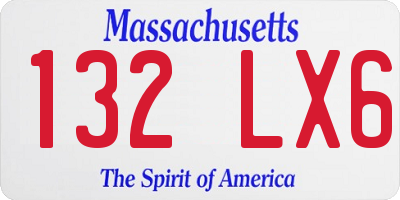 MA license plate 132LX6
