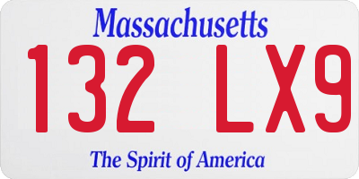 MA license plate 132LX9