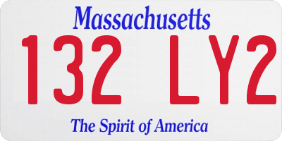 MA license plate 132LY2