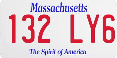MA license plate 132LY6