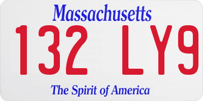 MA license plate 132LY9