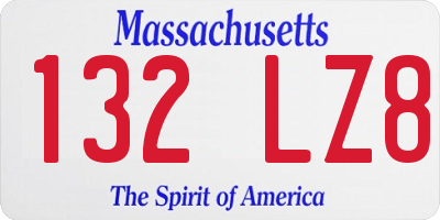 MA license plate 132LZ8