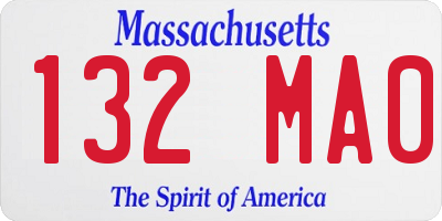 MA license plate 132MA0